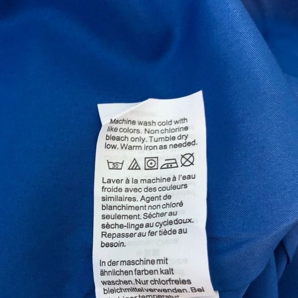 J. Crew Blue Floral Tropical Paradise Floral Short Sleeve Faux Wrap Dress sz 10 - Picture 13 of 15